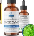 Wormwood Organic Tincture - Urtetilskud til fordøjelsessygdomme og tandtråd - Naturlig rengøring - Alkohol- Gratis, Lavet i USA, 2 Fl Oz