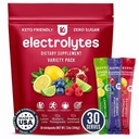Keppi Electrolytes Powder Packets Assorted Flavors 30 Servering - Ingen sukker hydrering tillæg med kalium, Magnesium, natrium - Keto, Vegan, Fasting- Friendly, Zero Calorie hydrering pakker