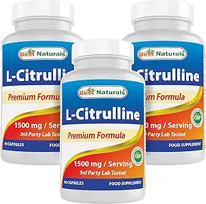 Bedste Naturals L- Citrulline kapsler - 1500mg / Servering - Non- GMO - Gluten Free - 90 Kapsler (90 Greve (pakke med 3))
