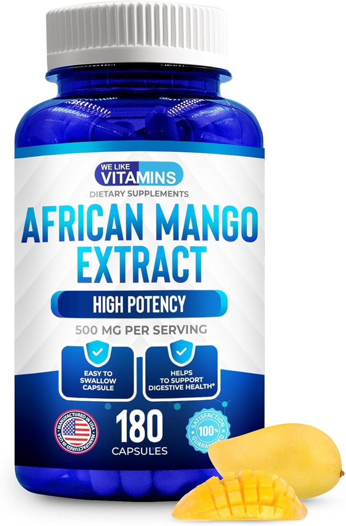 Vi kan lide Vitaminer African Mango Extract 500mg - 5000mg Tilsvarende 10: 1-180 Kapsler - 6 Måned Tilgang af African Mango Kapsler - Understøtter Metabolisme af fedt og fordøjelse