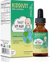 Kiddivit Baby Vitamin A & D flydende dråber med E-vitamin - genert immun- og Vision Support - 60 daglige servicer, Dropper inkluderet, Glaskolbe - Sukker fri, Gluten fri, Vegetarisk, 2oz
