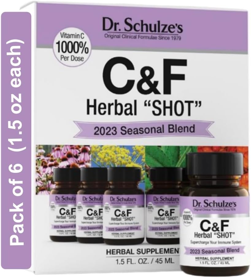 Dr. Schulzes Herbal Shot Dex124; Organic Extract Dex124; Gluten- Free & Non- GMO for immunsystem Support Dex124; Total 9 Fl. Oz. Dex124; 6 Serveringer