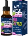 Mælk Thistle & Artichoke Extract Lever Support Drops til fede lever, Alcachofa, Curcuma y Cardo Mariano para el Higado Graso, Berberina para Bajar de Peso, lever Detox & Repair Formula.2oz