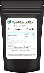 Præskrevet for liv N Acetyl L Glutaminpulver, Pure L Glutaminaminosyrer Supplement (2oz / 56g)