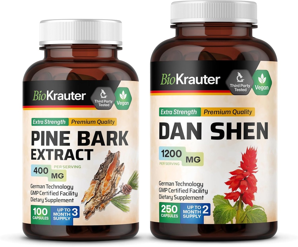 BIO KRAUTER Pine Bark 100 kapsler & Dan Shen 100 kapsler