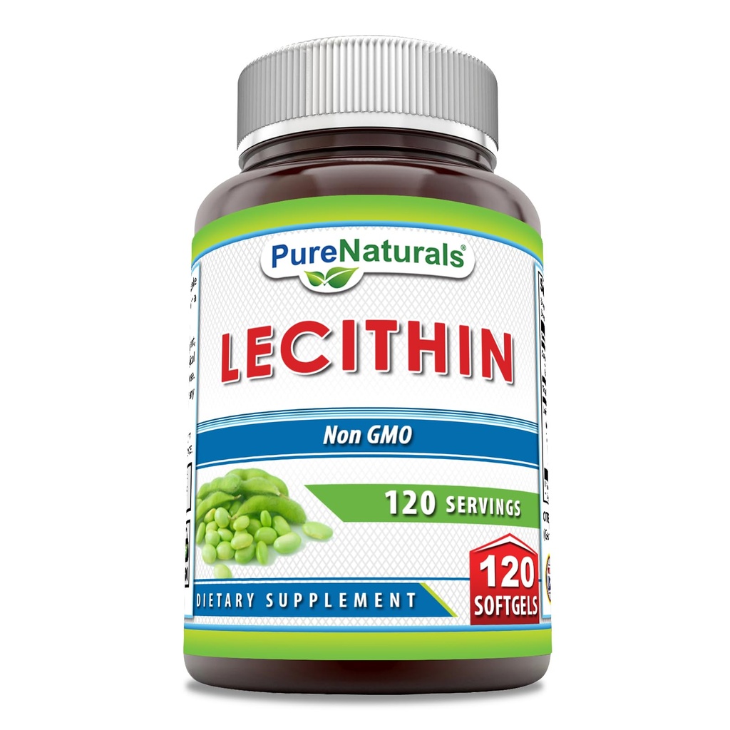 Pure Naturals Lecithin 1200 mg Softgels Supplement Note 124; High Potency