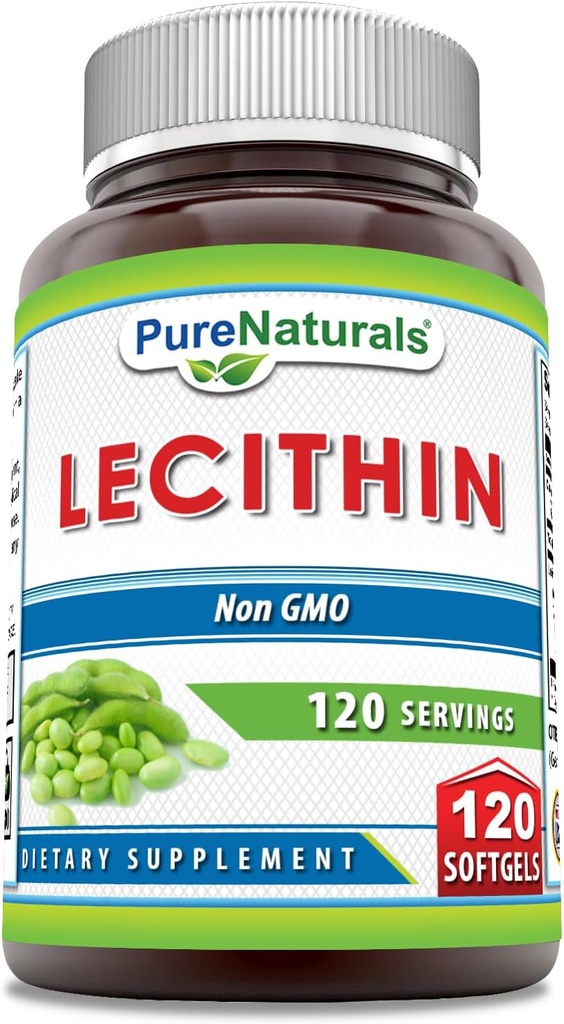 Pure Naturals Lecithin 1200 mg Softgels Supplement Note 124; High Potency
