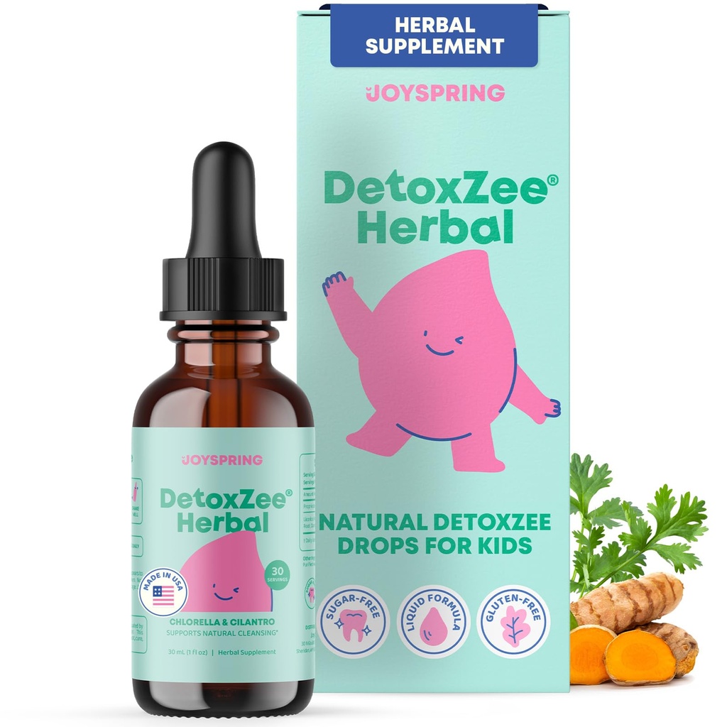 JoySpring Herbal Detox til børn - Cilantro Extract Rensning til støtte Tale & Forbedre Opførsel - Naturlig Detox med Cilantro - 1 fl oz (30 Servere)