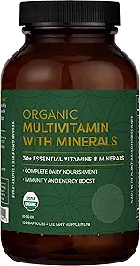 Global Healing Center - USDA Organic Multivitamin for kvinder & mænd - Vitamin Include A, C, D, & Mere for din samlede sundhed & wellness behov - Komplet daglige Multi Vitamin Nourisation (120 kapsler)