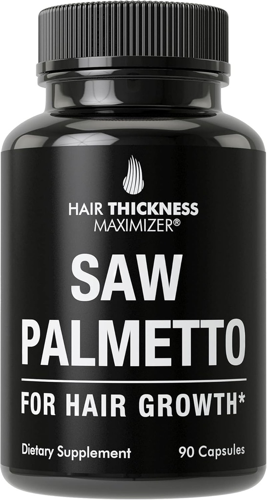 Saw Palmetto for Hair Men and Women. Saw Palmetto Supplment to Support Hair Strength & Thickness. Non-GMO and Gluten Free Caspules