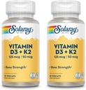 SOLARAY-vitamin D3 + K2, D & K Vitamin til Calcium Absorption og Støtte til sundt hjerte-kar-system & arterier, Non- GMO & ingen soja