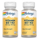 SOLARAY-vitamin D3 + K2, D & K Vitamin til Calcium Absorption og Støtte til sundt hjerte-kar-system & arterier, Non- GMO & ingen soja