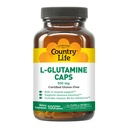 Country Life L- Glutamin 500 mg med B6 - Understøtter Muscle Recovery, Endurance & Atletic Performance - Vegan, Gluten- Free, Kosher Aminosyre supplement - 100 kapsler