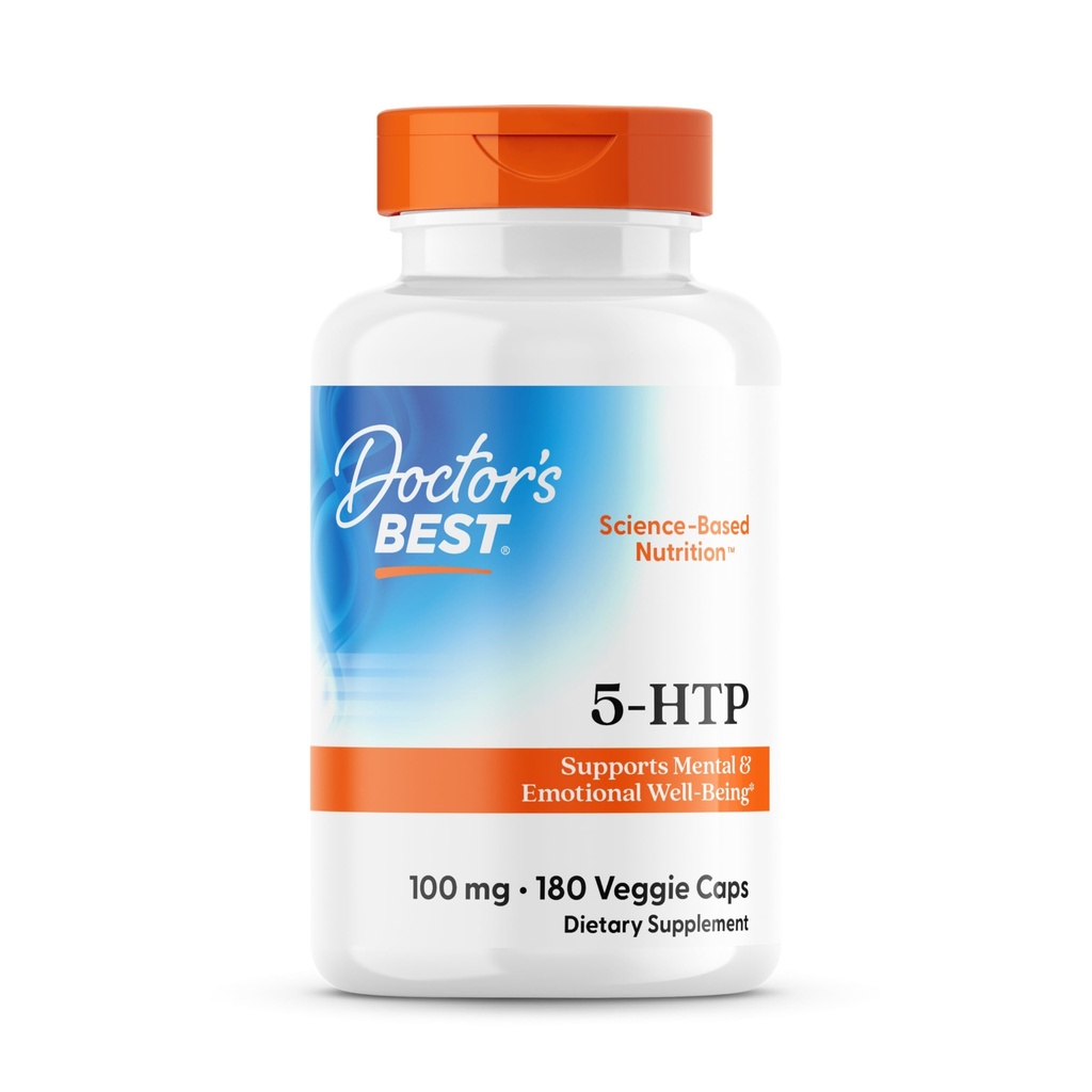 Læger Bedste 5- htp, Understøtter Mental & følelsesmæssig Well- Being, Non- GMO, Gluten Free, Soy Free, Vegan 180 Veggie Caps