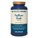 Nature 's Wonder Psyllium Husk 500 mg kapsler til fordøjelse, Plant- baseret fiber, 200 Greve