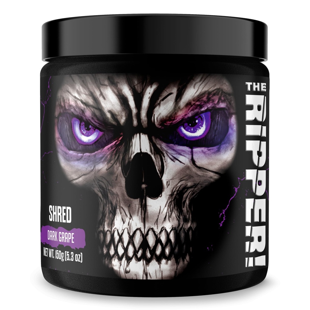 JNX SPORTS The Ripper! Shredding Thermogen Fat Burner - Dark Grape 30 Serveringer ekskl. 124; Avanceret hurtig fungerende termogene pre- workout, Appetite Suppressant for mænd og kvinder