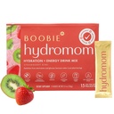 Boobie Hydromom Superfood Electrolyte Drink Mix, Strawberry Kiwi Budding 124; Forfriskende Energi & Hydration Boost til Mama Buddy 124; On- The- Go & Travel Essentials for Graviditet, Amning, & Beyond, 15 Pakker