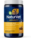 NaturVet Mushroom Max Advanced Immunsupport Dog Supplement - Hjælper Styrke Immunitet, Samlet Sundhed for Hunde - Inkluderer Shitake Mushrooms, Reishi, Tyrkiet Hale - 120 Ct.