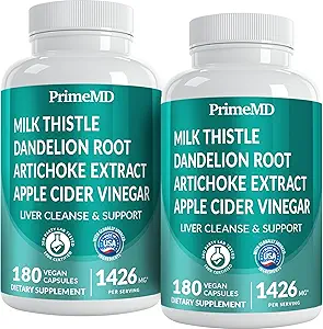 32-in-1 Liver Cleanse Detox and Repair with Milk Thistle, Silymarin, Artichoke Extract, Beetroot Powder - Gallbladder Supplement with Active Liver Health Formula - 1426mg (180ct, Pack of 2)