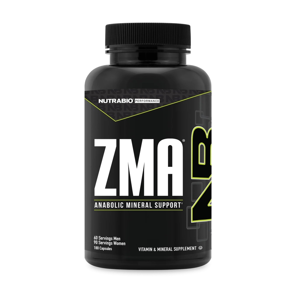 NutraBio ZMA Kosttilskud til mænd & women- Zink Magnesium Kosttilskud til støtte Hormonniveauer, Peak Performance, Sleep, Muscle Recovery, Immunsundhed, 180 Ct.