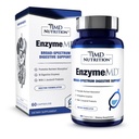 1MD Nutrition EnzymMD - fordøjelige enzymer supplement - Læge Formuleret • 124; 18 Plantebaserede enzymer - Gas & Bloating Support • 124; 60 kapsler