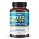 Cortisol Health Supplement med Magnesium, Ashwagandha, Lions Mane & 10 Mushroom Complex - Afslapning, Focus & Energy Support - 150 kapsler - Sotalix - USA Made, GMO- Free
