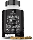 Ancestral Kosttilskud Græs Fed Oksekød supplement, Understøtter hele kroppen Wellness med Proprietary Blend of Lever, Heart, Nyre, Pancreas, Milt, Frysetørret Oksekød, Non- GMO, 180 Kapsler