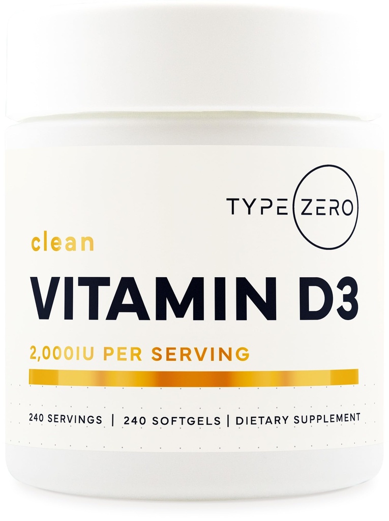 Type Zero Vitamin D3 2000 iu, 240 Softgels - Non- GMO & Gluten Free