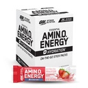 Optimum Nutrition Amino Energy Plus Hydration Pakker, On- The- Go Energy Powder Stick Packs, Strawberry Burst, 25 Greve