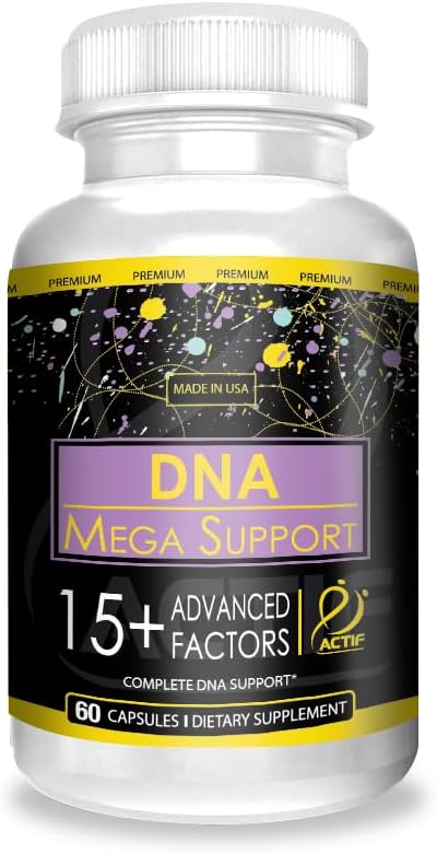 Aktivitet DNA Mega Support med 15 + avancerede faktorer - Non-GMO, Fast- Active, Made in USA, 60 Greve