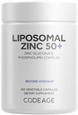 Kodeage Liposomal Zink Supplement - 3 måneder Tilgang - En per dag - 50 mg Zink Gluconat Vitamin piller - Essential Mineral Kosttilskud Zink Plus Liposomal Levering Matrix - Vegan Non- GMO - 100 kapsler