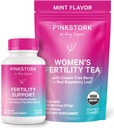 Pink Stork Fertilitet Bundle for kvinder - Conception Tea + Prenatal Vitamin Support med Inositol, Vitex, Folate & Ashwagandha - Understøtter Hormone Balance, Cykel Sundhed & Preundation Wellness