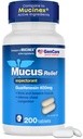 GenCare Mucus Relief Expectorant Guaifenesin 400 mg 200 tabletter Value Pack - Hurtig fungerende Thinning af Mucus for colds, Chest Congestion, Flu, Hoste og Allergier