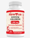 Natriumchlorid 1000mg, 365 tabletter - salttabletter, ikke-GMO, gluten fri - drik med elektrolyter Erstattet hydrering