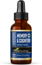 Herbal Goodness Memory & Cognition Liquid Extract 1oz - Organic Memory Aid, Energy Boost, immunforsvar, Natural Brain Booster med Ginkgo Biloba & Bacopa Monnieri