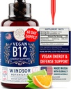 Vegansk Vitamin B12 Væske - Max Strength Methylcobalamin B12 Sublingual 5000 mcg - Hurtig Absorbing Supplement for Food, Hukommelse og energistøtte - Non-GMO, Gluten- Free, Citrus Flavor B 12 Drops, 2oz