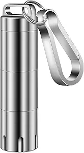 TISUR Titanium lille pillholder Keychain, Portable pill sag Vandtæt Pocket Pill Box Container Carrier til at holde piller, vitaminer, fiskeolie, Kosttilskud