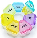 MOLN HYMY Stor Ugentlig Pill Box 7 Dag, Pill Case Organizer 1 gang om dagen, Floral Pill Container Når dagligt, Pretty Medicine Dispenser for Vitamin / Fish Oil / Medicin / kosttilskud