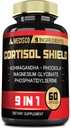 9in1 Cortisol Shield - Ashwagandha & Magnesium Glycinate, Rhodiola, Phosphatidylserin, L- Theanine, Licorice Root, St. John 's Wort, Lions Mane - Mind & Mood, Rastful Night Support - 60 Kapsler