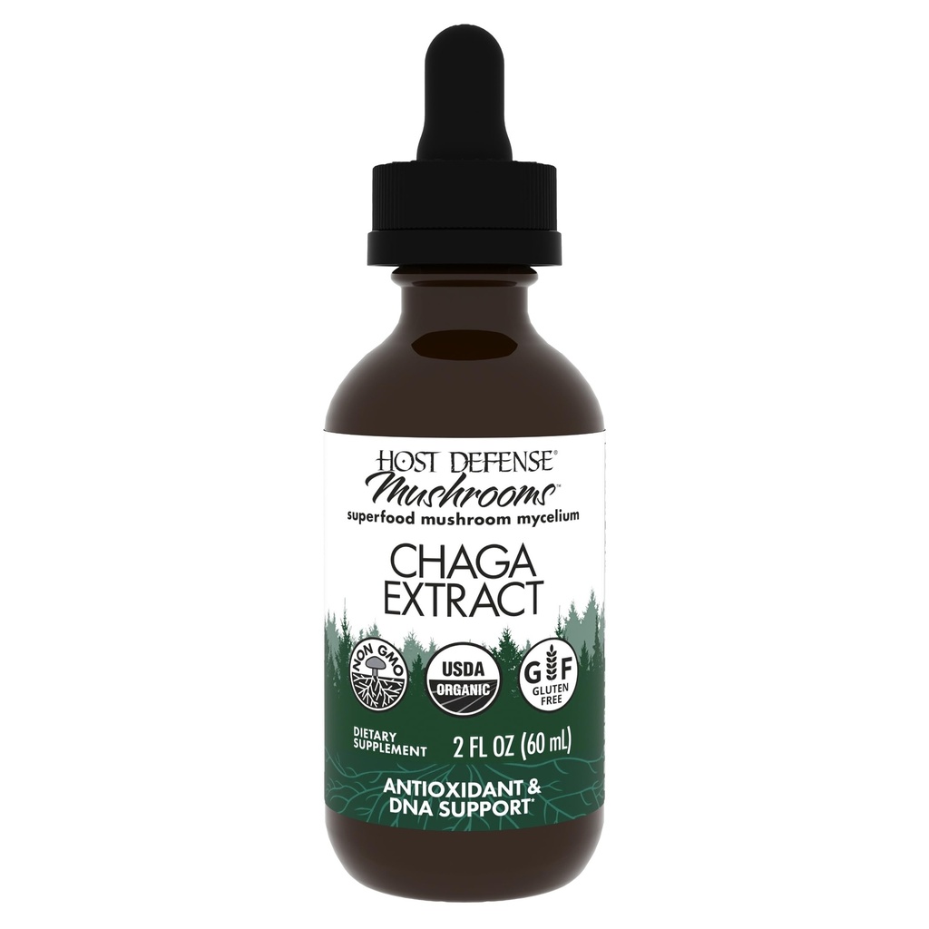 Værtsforsvar Chaga Extract - immunsystem Support Supplement - Chaga Mushroom for Antioxidant Aktivitet Support - flydende kost Mushroom Supplement - 2 fl oz (60 Servere) *