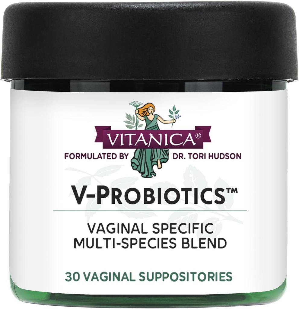 Vitanica V- Probiotika - Probiotika til kvinder - Vaginal supppositorier med Lactobacillus Rhamnosus, Gasseri & mere - Kvinder sundhed supplement - Lady - 30 Vaginal supppositorier