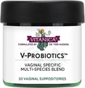Vitanica V- Probiotika - Probiotika til kvinder - Vaginal supppositorier med Lactobacillus Rhamnosus, Gasseri & mere - Kvinder sundhed supplement - Lady - 30 Vaginal supppositorier