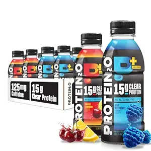 Protein2o 15g Whey Protein Isolate Hydration Drink Plus Energy & Focus, 350 mg Electrolytes, Vitaminer B5 & B6, Sukker fri, Energy Variety Pack, 16.9 oz flaske (Pack of 12)