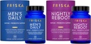 FRISKA Mens & Nightly Probiotic Bundle | Digestive Enzymes & Probiotics Supplement | Male & Nightime Digestion & Bloating Support | 30 Capsules per Bottle