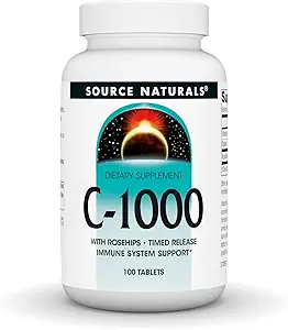 Kilde Naturals C- 1000, med Rose HIPS 1000 mg til immunsystem support - 100 tidsudgivelsestabletter