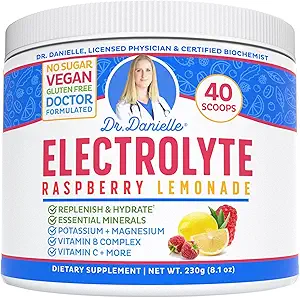 Dr. Danielles oprindelige elektrolytpulver - hydrering drik mix supplement - øger energi & keto-venlig - Ingen maltodextrin & sukker fri - Raspberry Lemonade Flavor