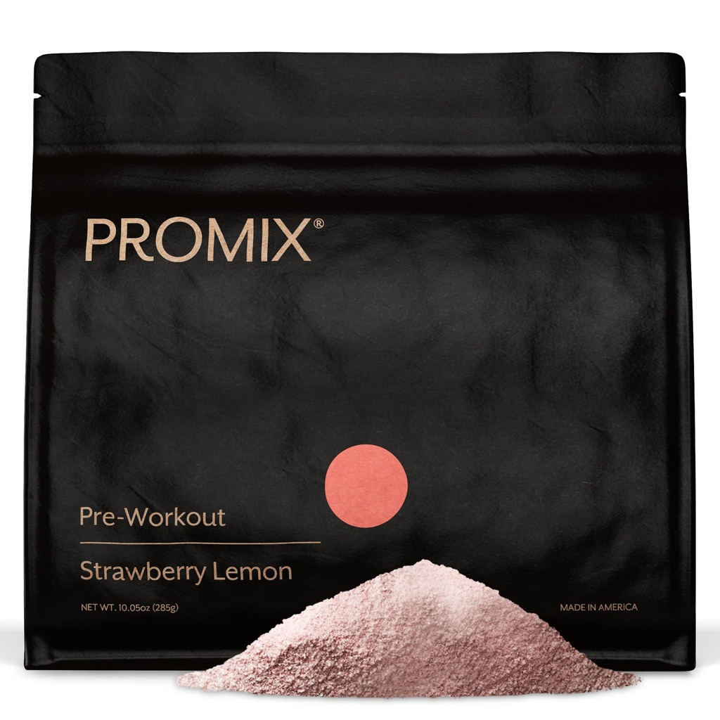 Promx Pre- workout Powder, Strawberry Lemon - øger fokus, energi & udholdenhed - Med koffein, B12, Beta- alanine & L- Tyrosine - Gluten & Dairy- Free, 10.05 oz