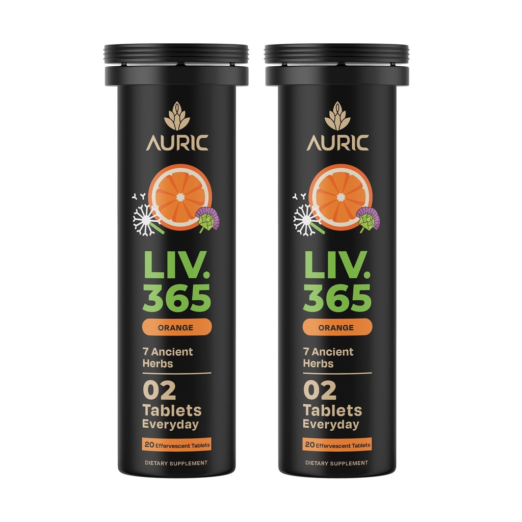 Auric Herbal Lever Support Supplement 124; Milk Thistle (Silymarin), Gurkemeje, Hvidløg, Ingefær til leversundhed