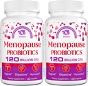 Menopause Kosttilskud til kvinder, 120 Millioner CFU Probiotika til kvinder, All- Natural Probiotiske Kosttilskud til Menopause Hot Flashes, Night Sweats, Mood Swings og Hormone - 120 Urtekapsler