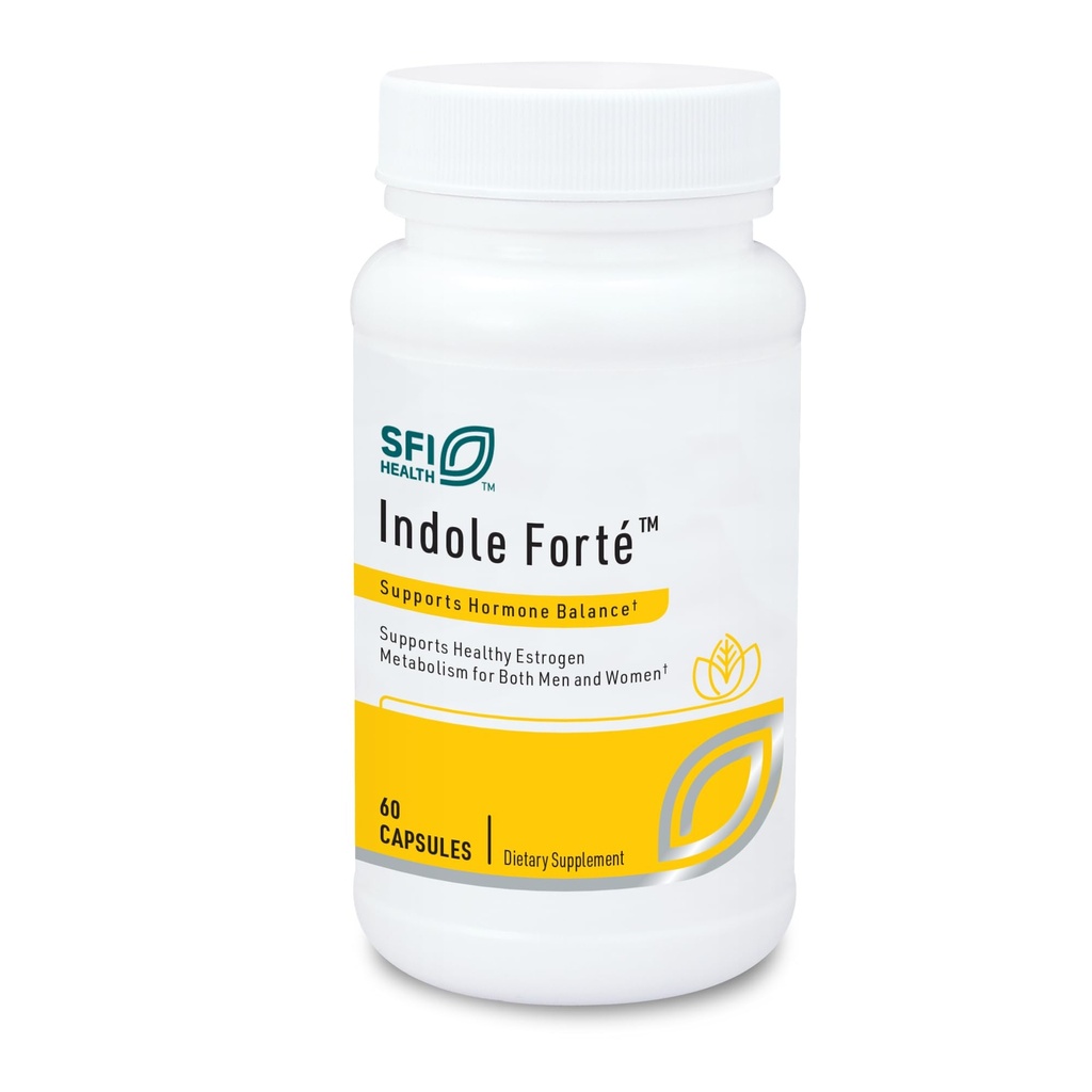 Klaire Labs SFI Health Indol Forté - Østrogen supplement for kvinder og mænd med Diindolylmethan & Indole- 3- Carbinol - Indol & DIM supplement til fremme sund østrogen metabolisme (60 kapsler)